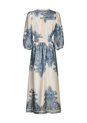 Stellar paisley border kjole Ash Blue Neo Noir 